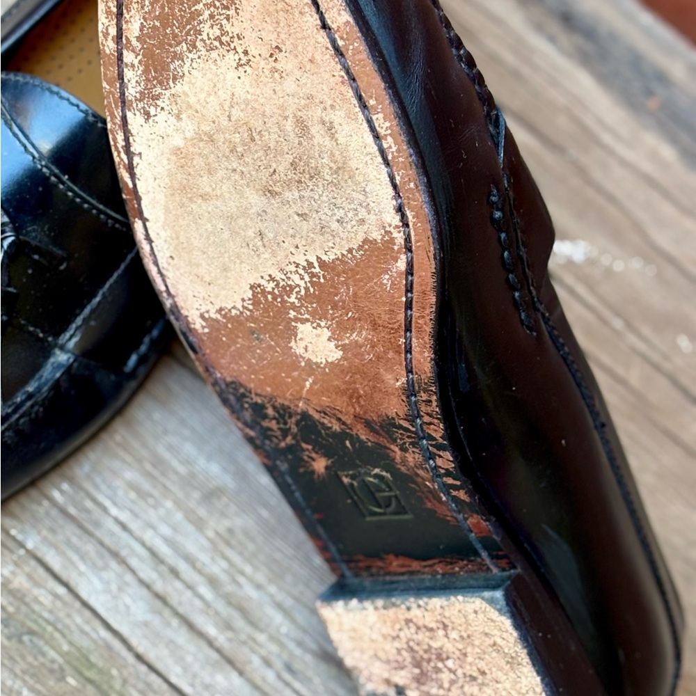 Cole Haan Mens Tassel Comfort Leather Black Loafers Shoes 10.5D - Picture 8 of 8